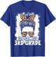 Hello 3rd Grade Messy Hair Bun Girl Leopard Back To School T-Shirt - T-Shirt | Royal