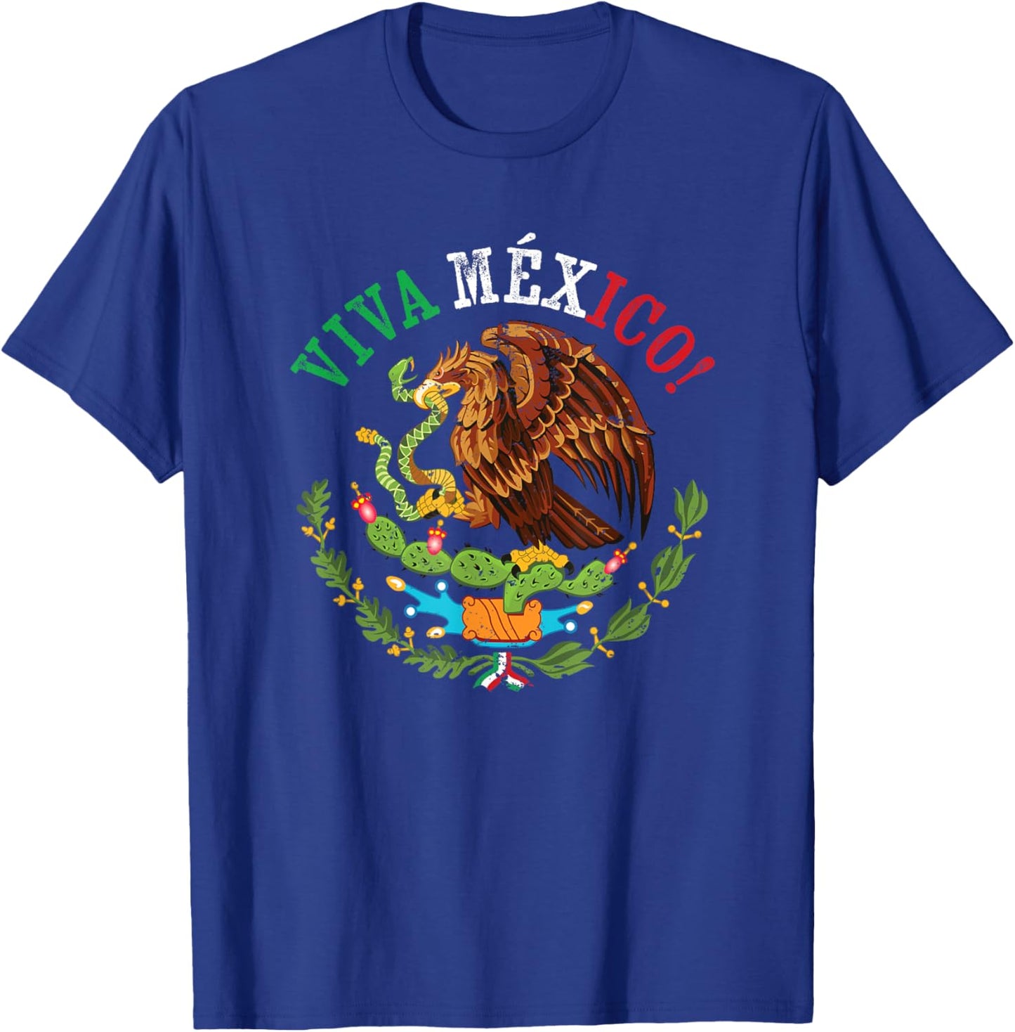Mexican Flag Proud Mexican Coat of Arms Viva Mexico T-Shirt - T-Shirt | Royal