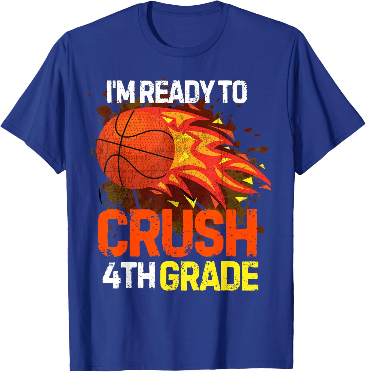Funny Back To School First Day Of 4th Grade Basketball Boys T-Shirt - T-Shirt | Royal