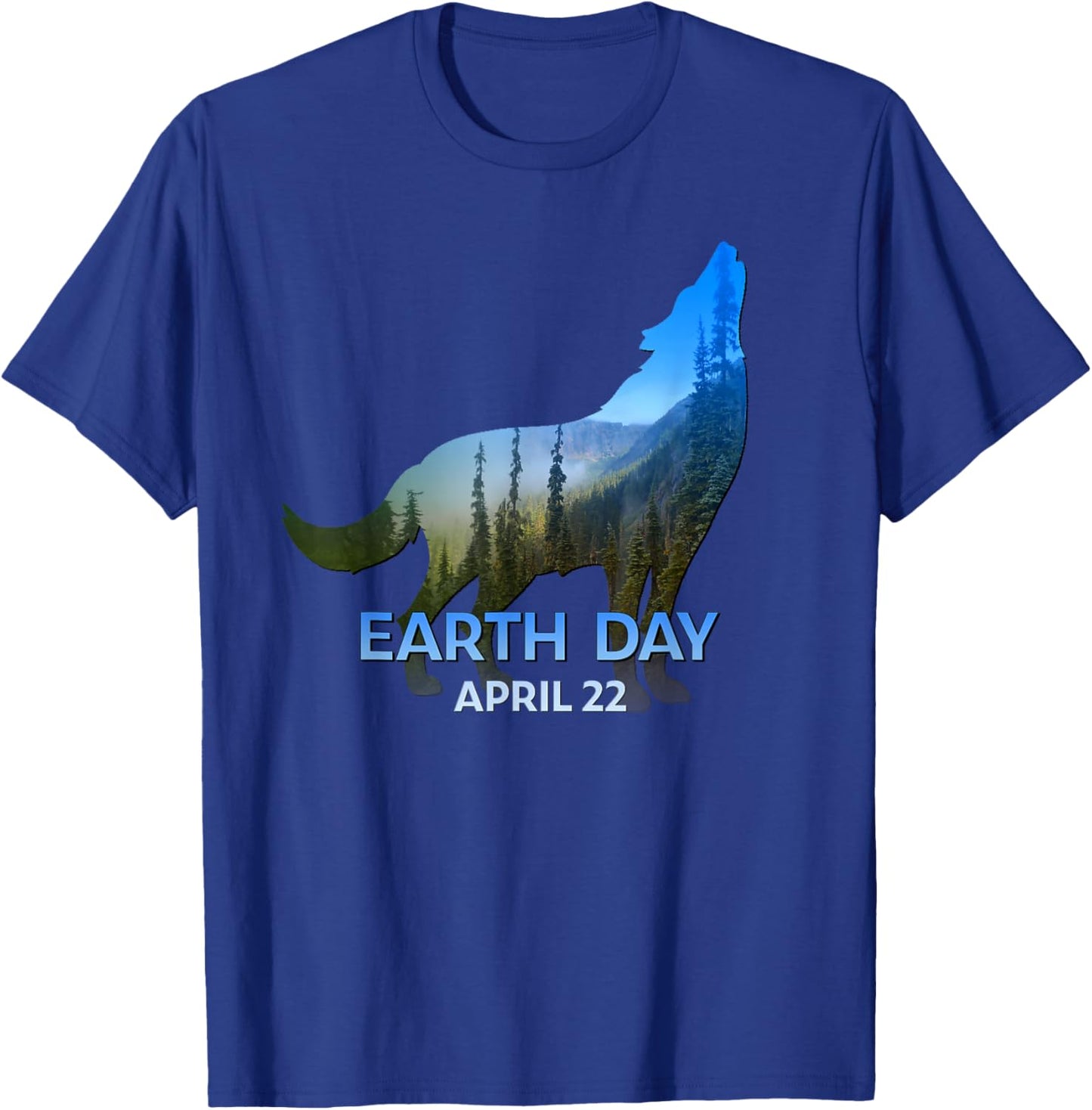 Wolf Lovers Earth Day 50th Anniversary April 22 Gift T-Shirt - T-Shirt | Royal
