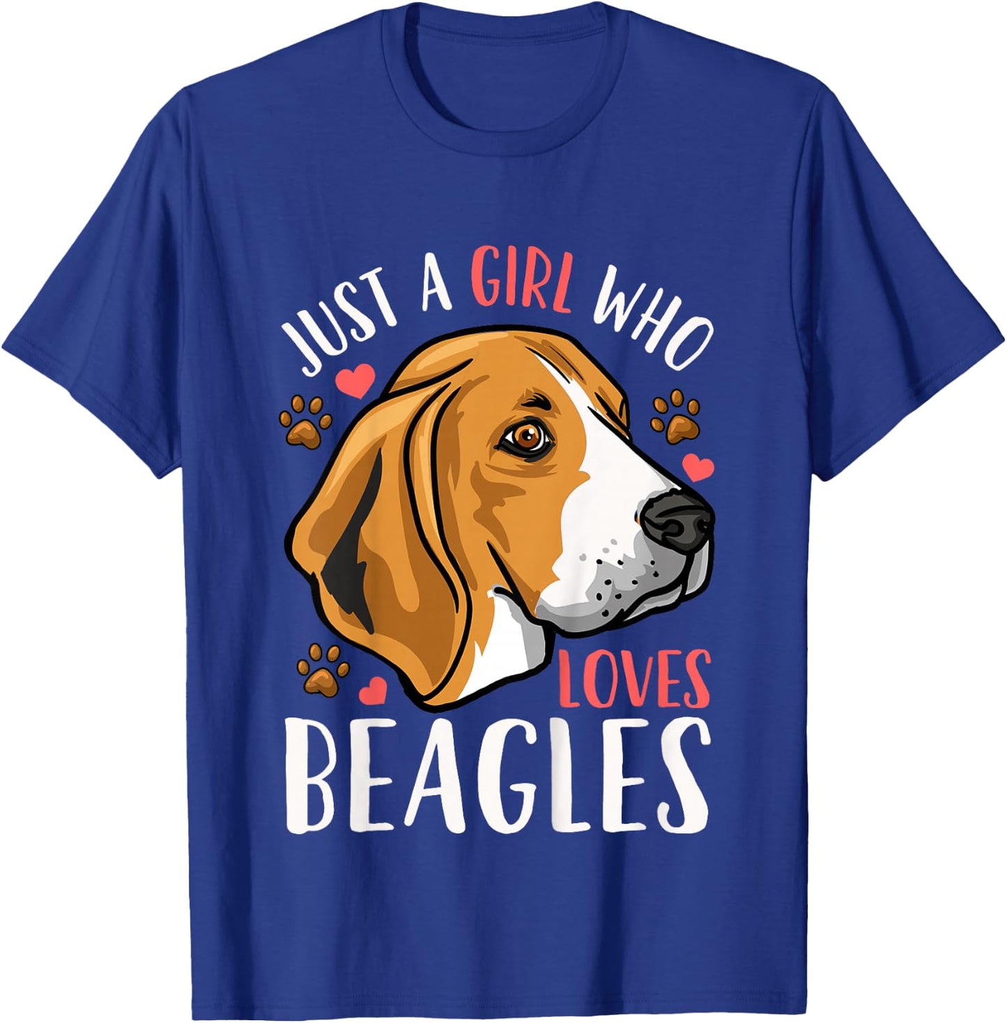Kids Beagle Just A Girl Who Loves Beagles Gift T-Shirt - T-Shirt | Royal