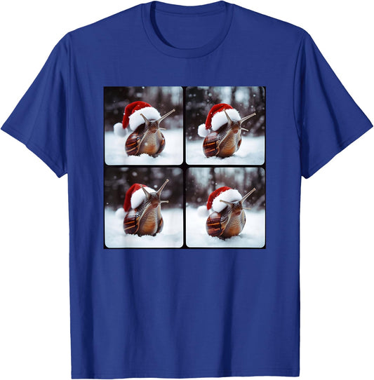Funny Gastropod Christmas Snail Santa T-Shirt - T-Shirt | Royal
