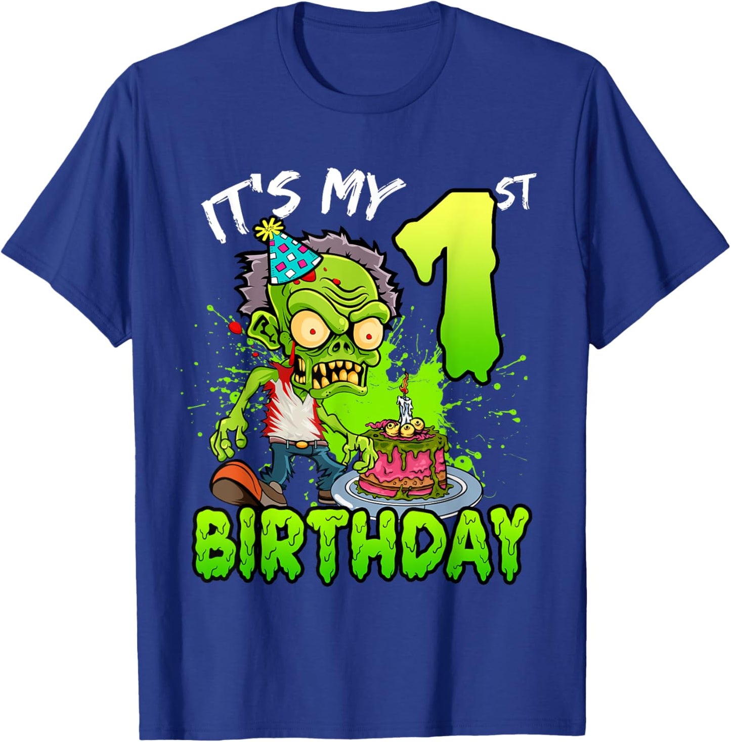 It's My 1st Birthday Zombie Lover 1 Year Old Boys Girls T-Shirt - T-Shirt | Royal