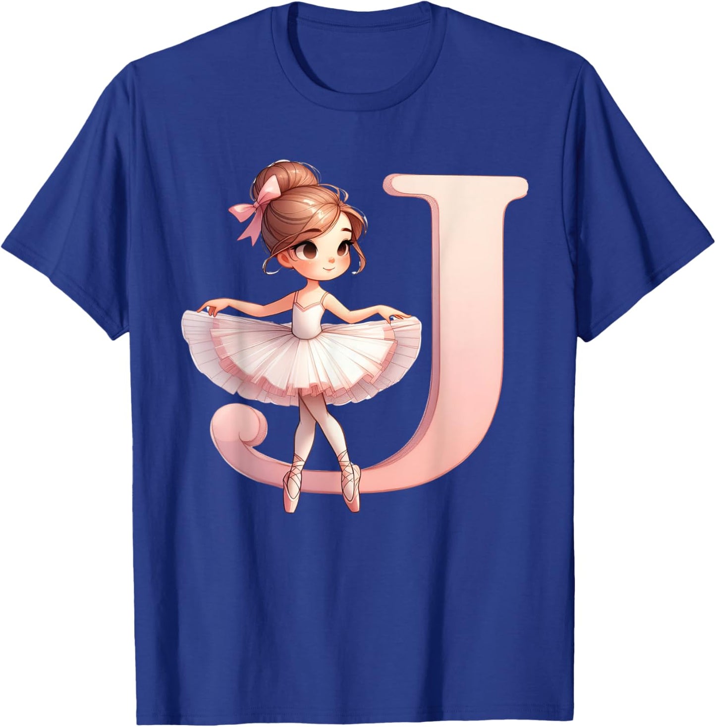 Ballerina Girl Dancing Name First Letter J Girly Tutu Ballet T-Shirt - T-Shirt | Royal