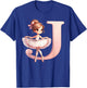 Ballerina Girl Dancing Name First Letter J Girly Tutu Ballet T-Shirt - T-Shirt | Royal