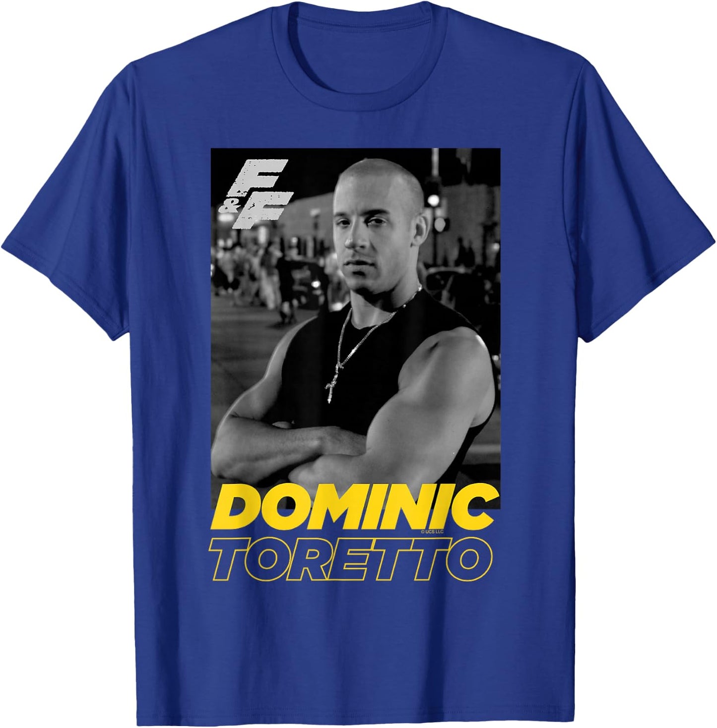 Fast & Furious Dominic Toretto Portrait Logo Small T-Shirt - T-Shirt | Royal
