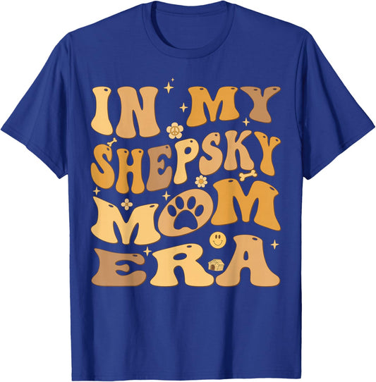 In My Shepsky Mom Era Groovy Gerberian Shepsky Dog T-Shirt - T-Shirt | Royal