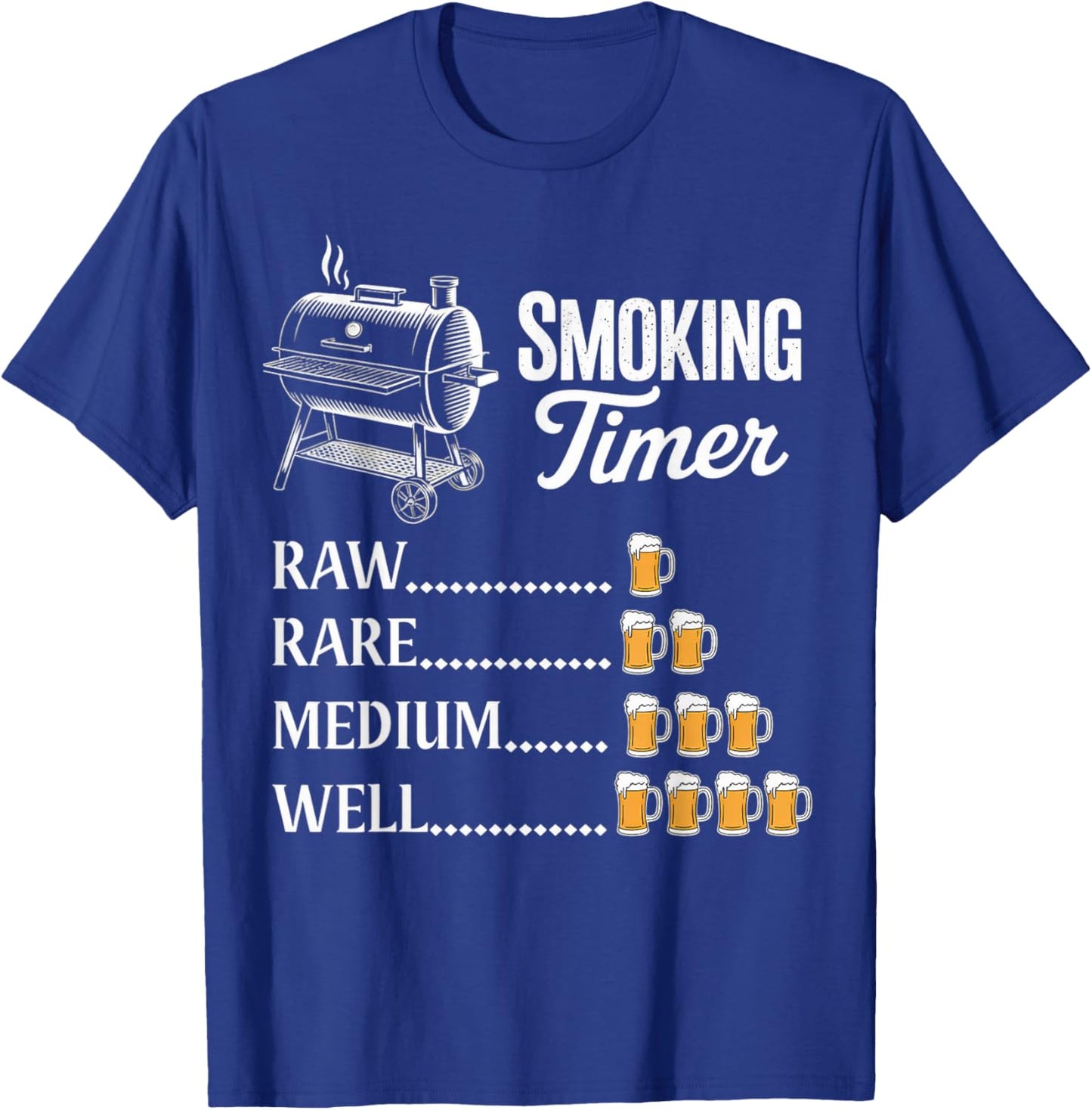 Smoking Timer Grill Meat Smoking Grilling Meat Smoker T-Shirt - T-Shirt | Royal