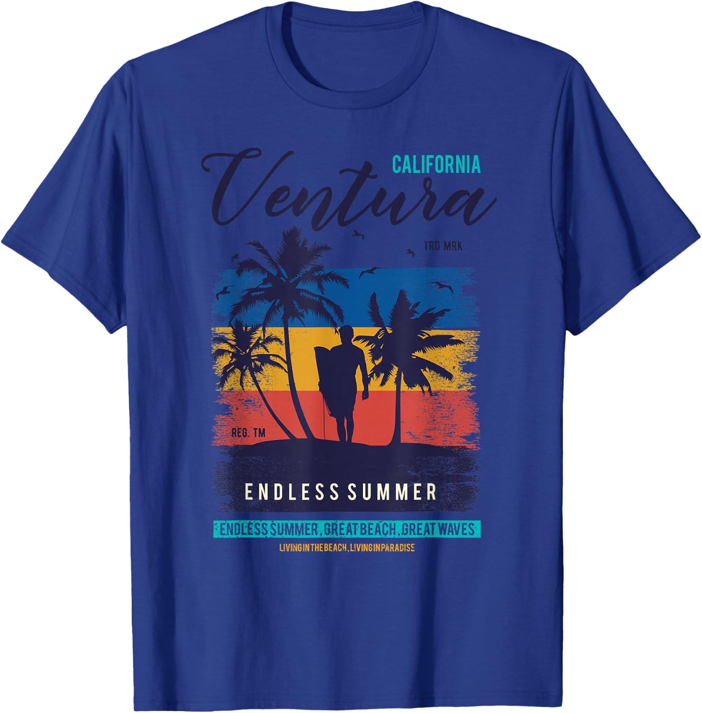 Retro California Ventura Beach Shirt - 70s 80s Ventura T-Shirt - T-Shirt | Royal