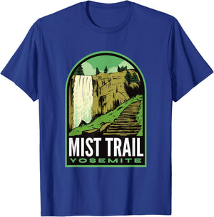 Mist Trail Yosemite California T-Shirt - T-Shirt | Royal