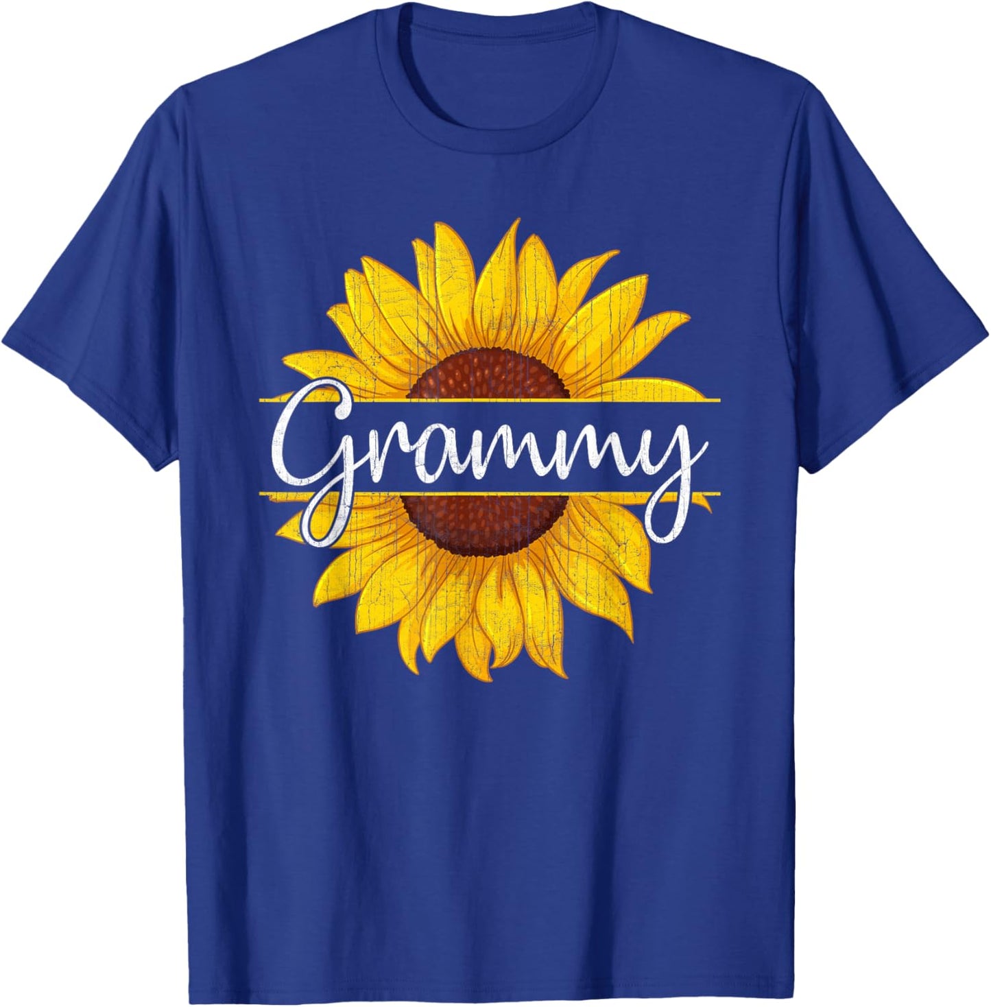 Summer Vintage Yellow Sunflower Graphic Sunflower Grammy T-Shirt - T-Shirt | Royal