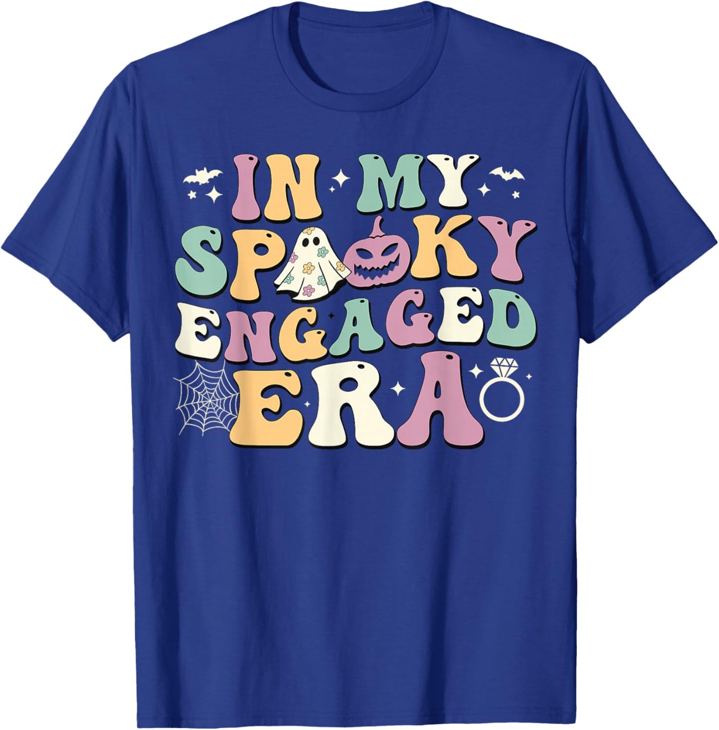 In My Spooky Engaged Era Ghost Pumpkin Halloween Fiance T-Shirt - T-Shirt | Royal