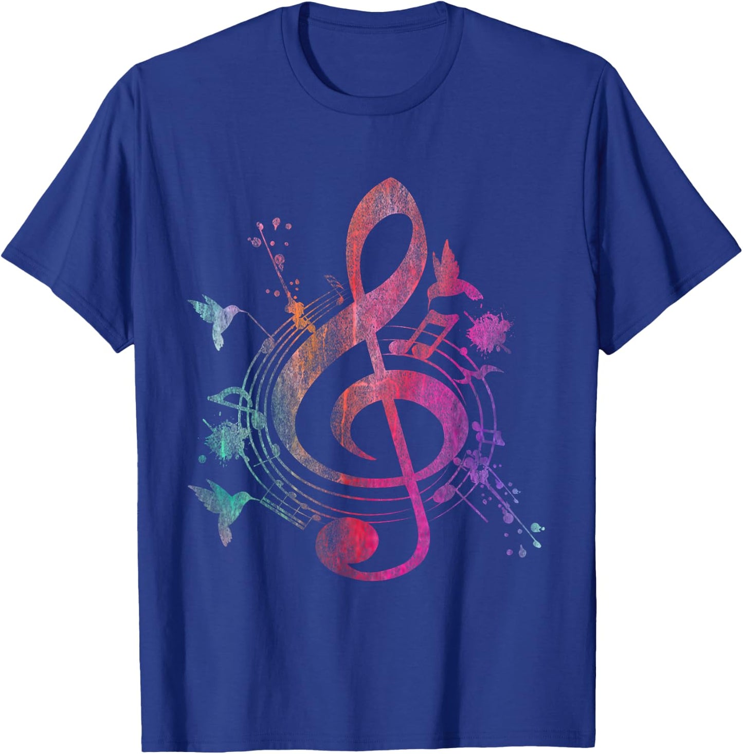 Music Musical Instrument Birds Treble Clef T-Shirt - T-Shirt | Royal