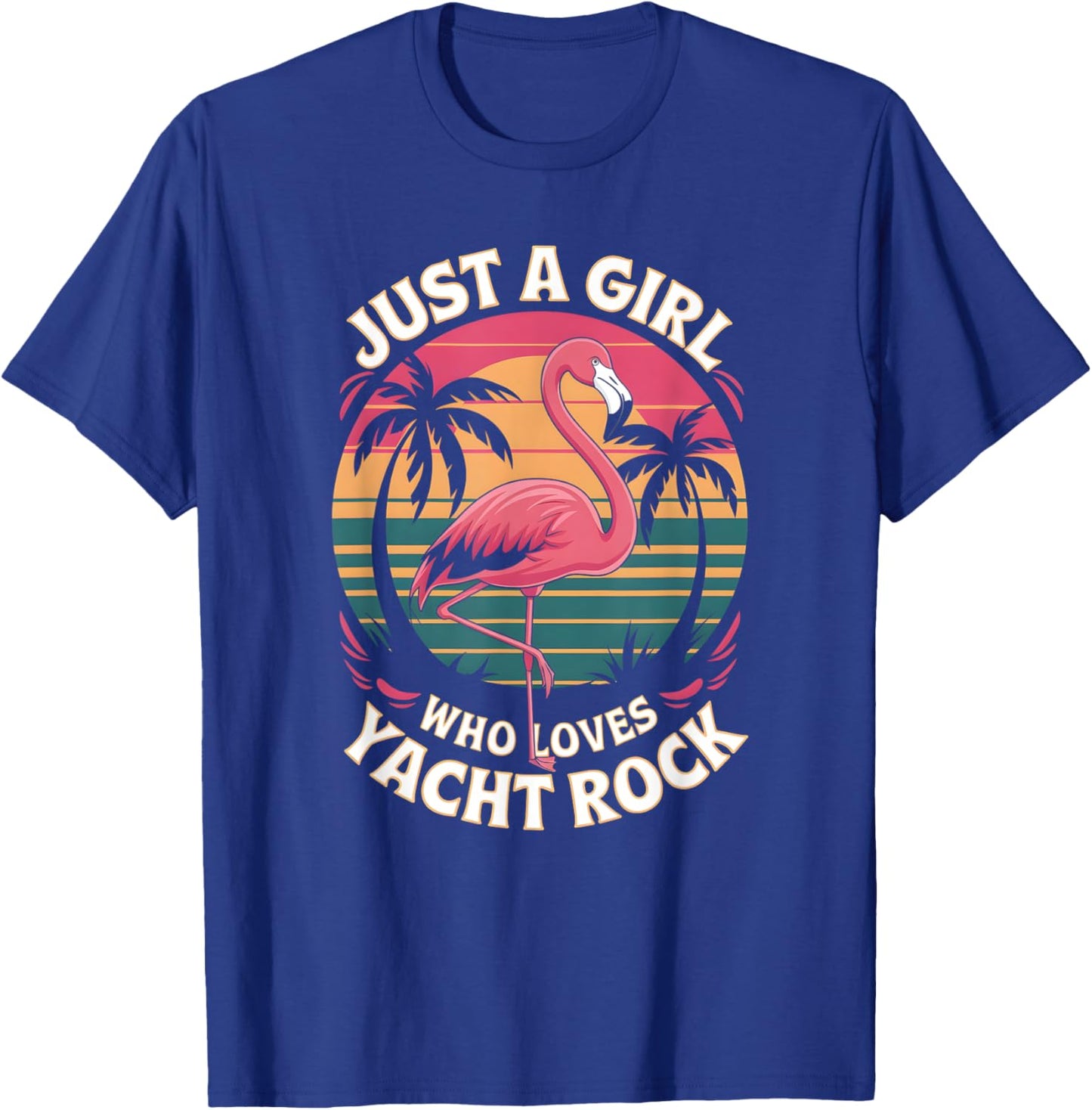 Retro Silhouette Man Just A Girl That Loves Yacht Rock T-Shirt - T-Shirt | Royal