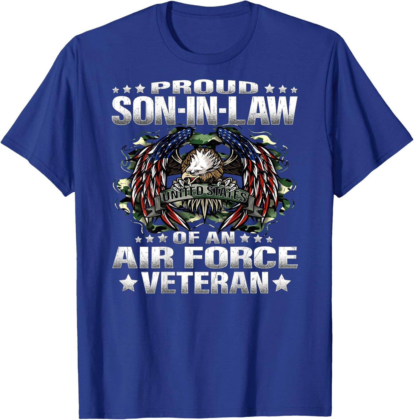 Proud Son-In-Law Of An Air Force Veteran Vet's Family T-Shirt - T-Shirt | Royal