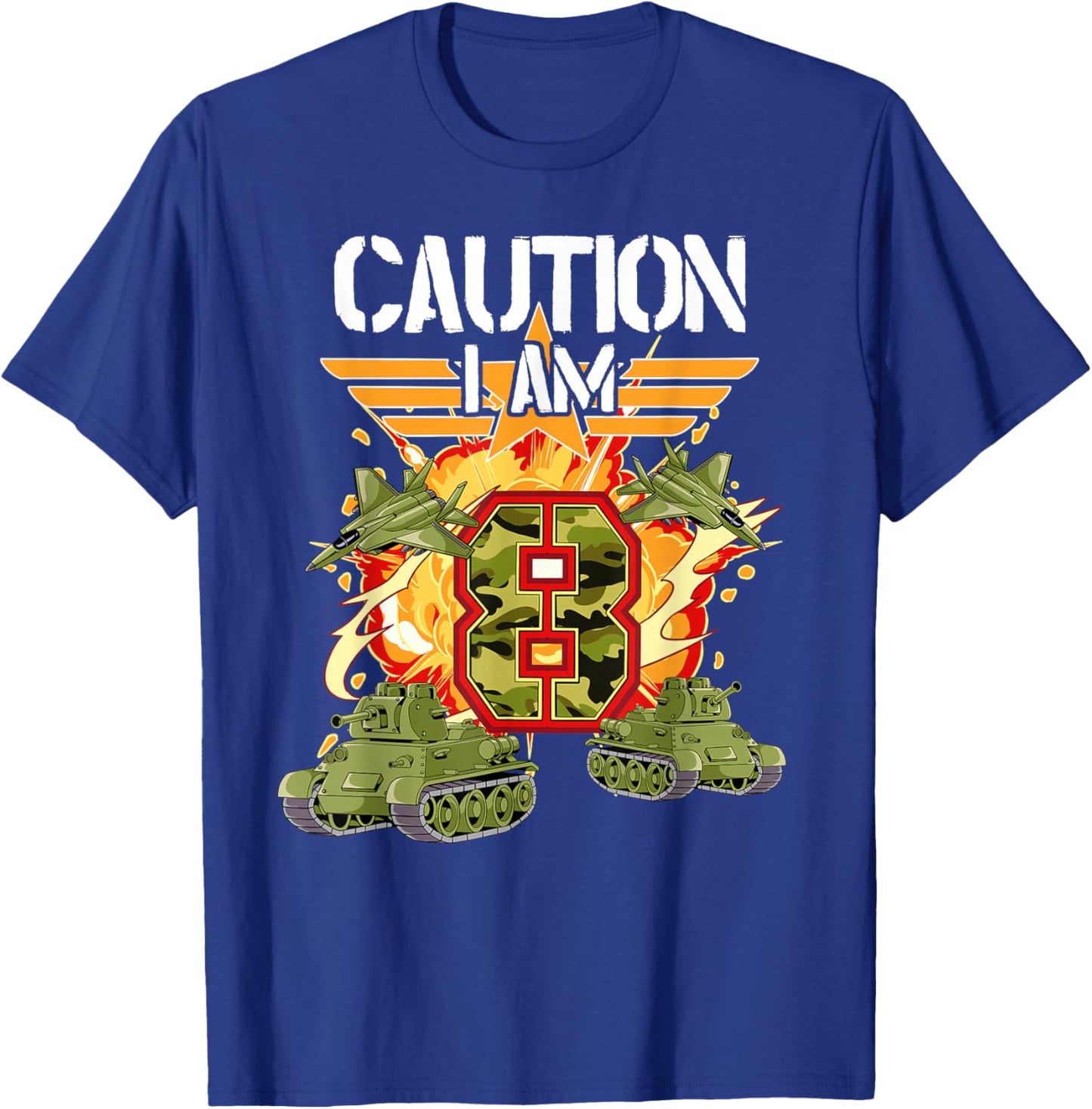 8th Birthday Army T-Shirt - T-Shirt | Royal