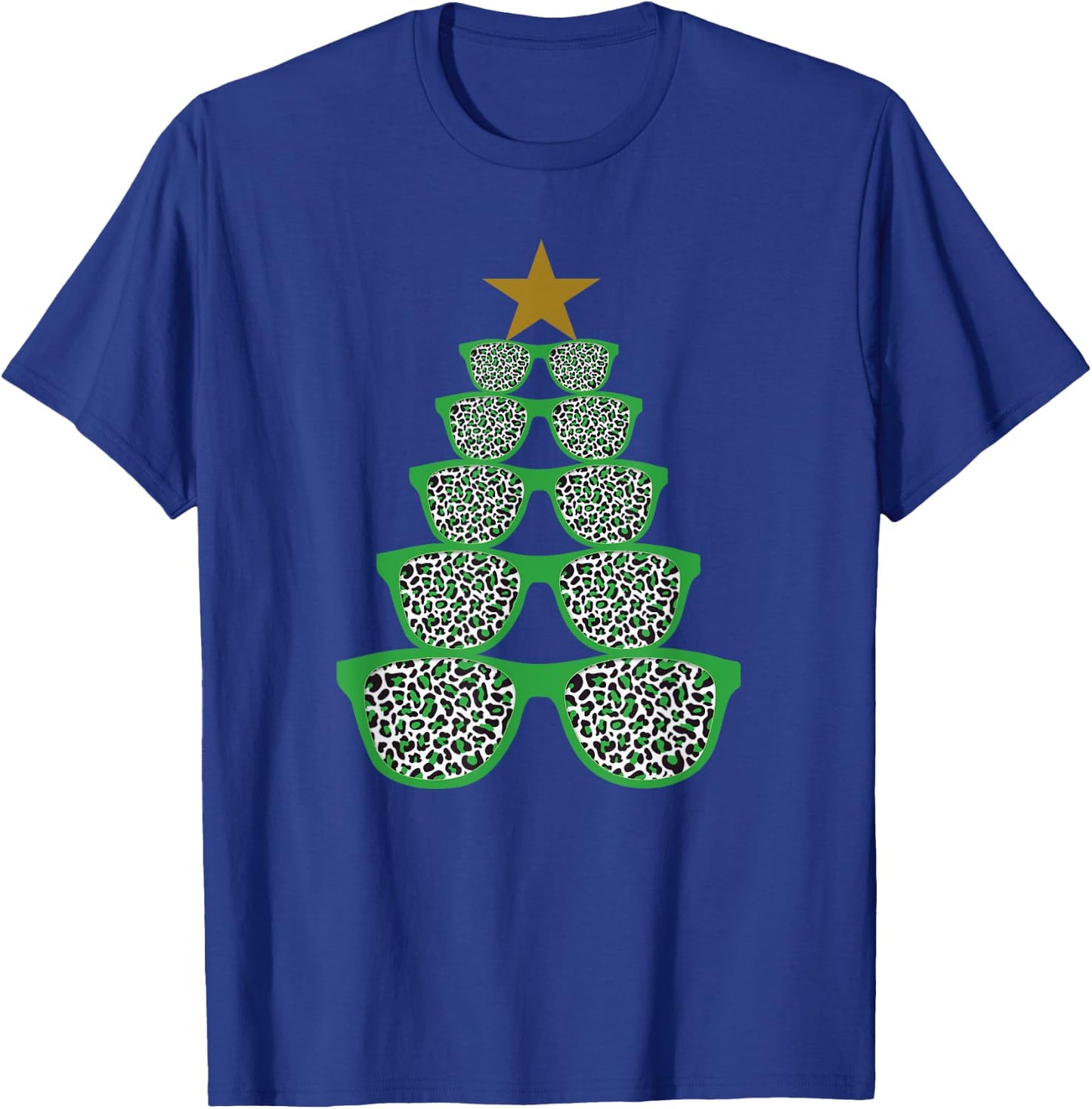 Cute Sunglasses Optometrist Christmas Tree Leopard Optician T-Shirt - T-Shirt | Royal