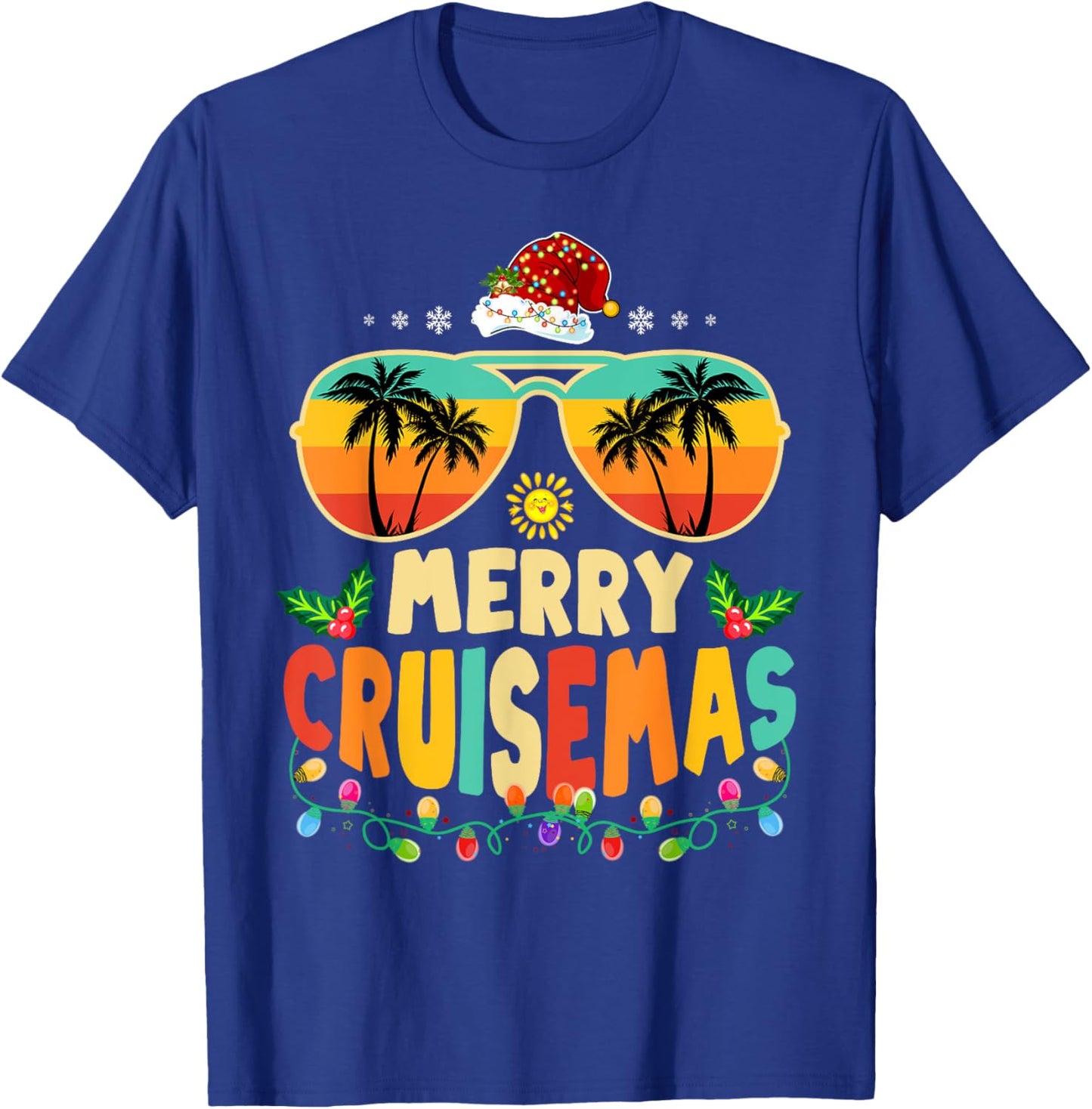 Merry Cruisemas 2025 Christmas Santa Reindeer Cruise T-Shirt - T-Shirt | Royal