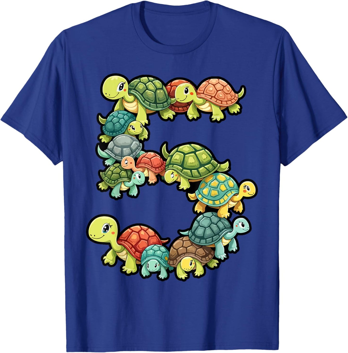 5th Birthday Sea Turtle Tortoise Theme Party 5 Year Old T-Shirt - T-Shirt | Royal
