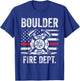 Boulder Colorado Fire Department Thin Red Line Fireman T-Shirt - T-Shirt | Royal