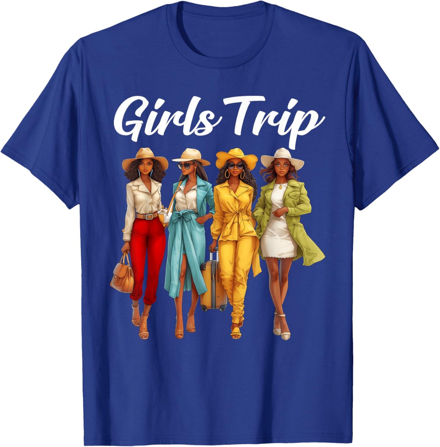 Girls Trip African American Black Women Afro Girls Together T-Shirt - T-Shirt | Royal
