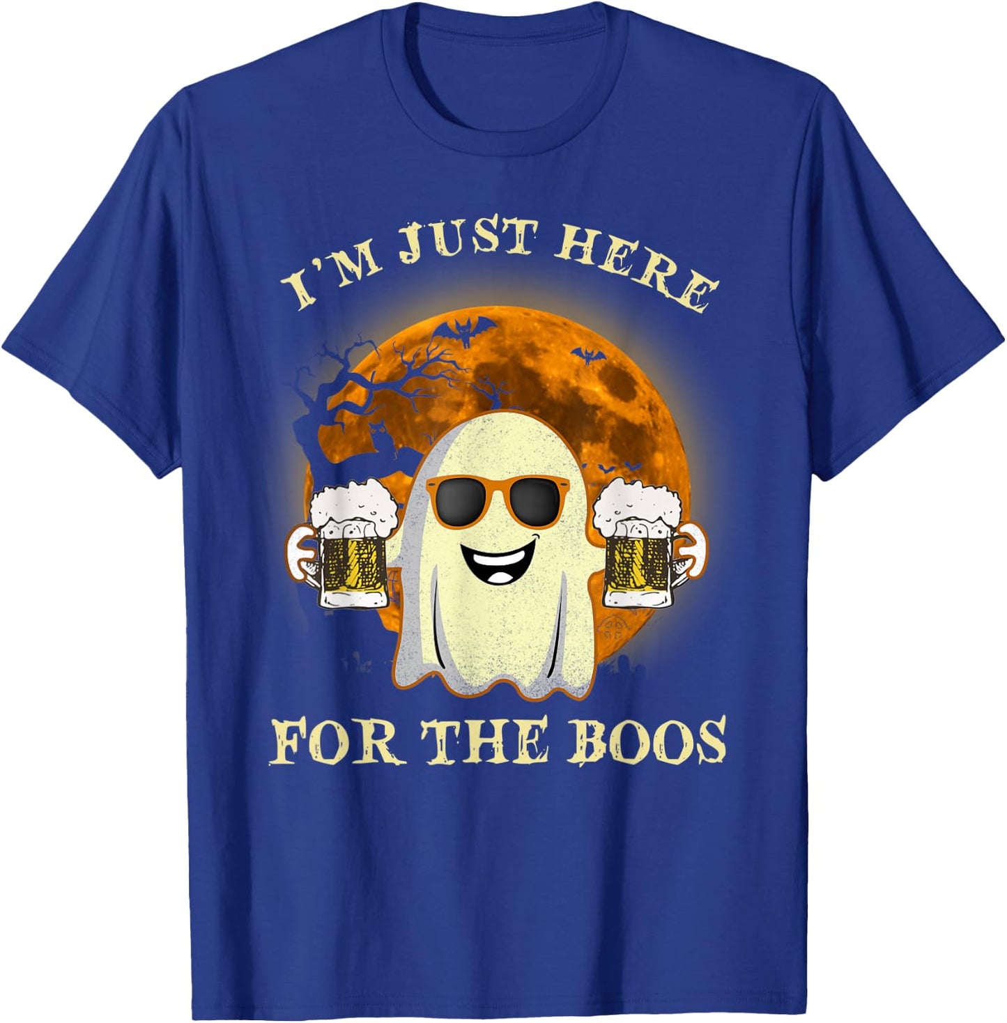 I'm Just Here For The Boos Ghost Beer Halloween Costume T-Shirt - T-Shirt | Royal
