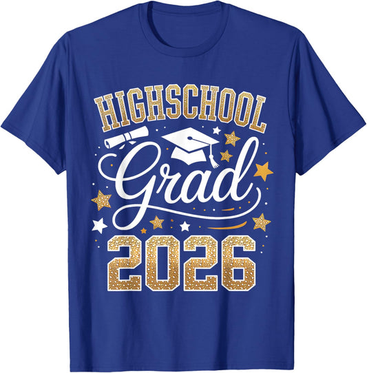 Highschool Grad Class of 2026 Senior Graduate Graduation 26 T-Shirt - T-Shirt | Royal