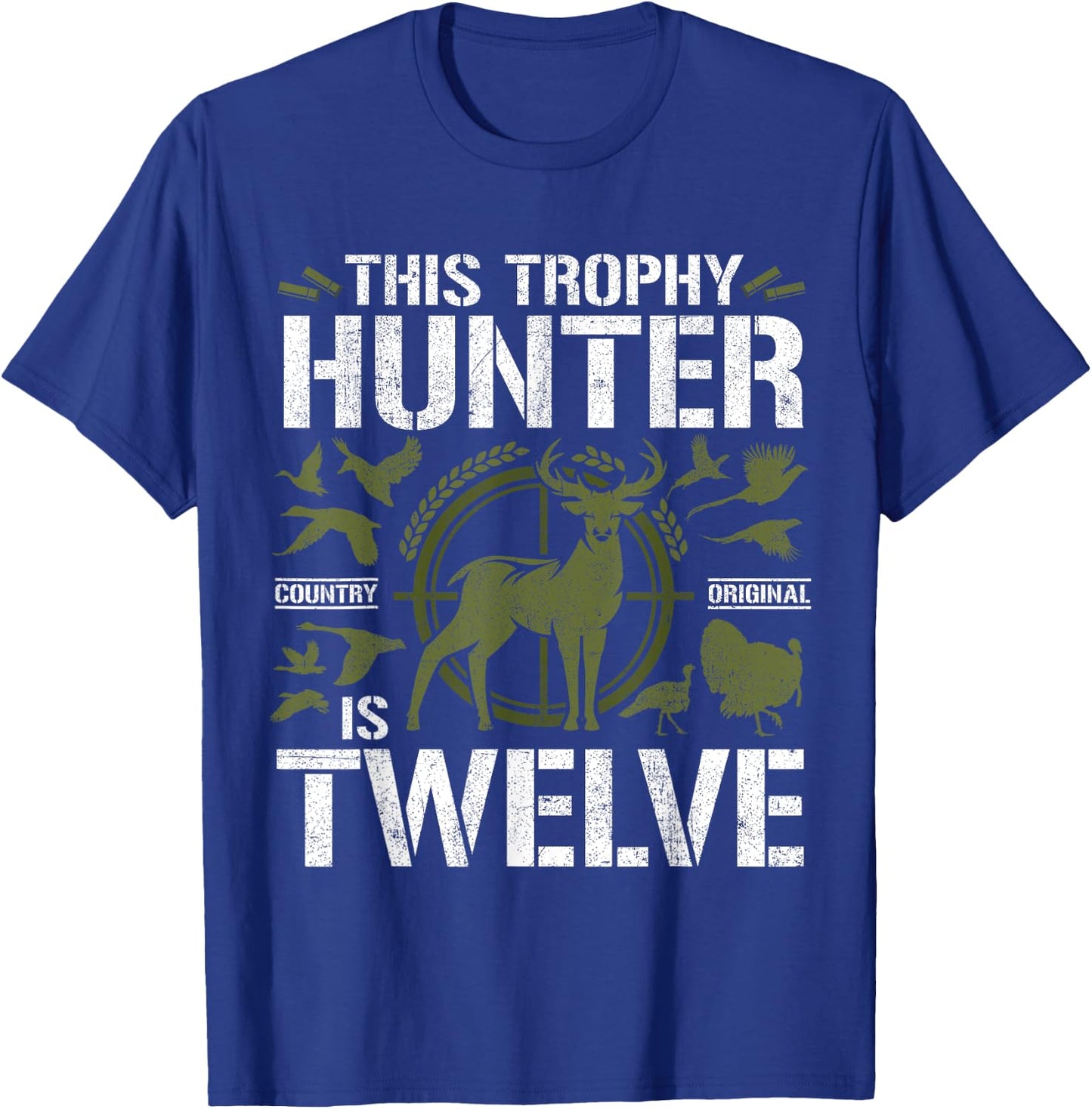 12 Year Old Hunting Birthday Party Deer Hunter 12th Gift T-Shirt - T-Shirt | Royal