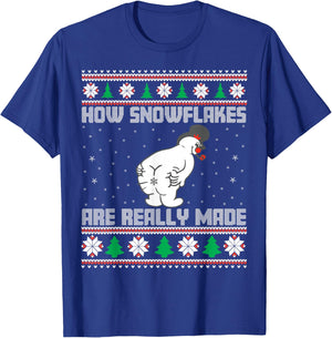 How The Snowflakes Are Really Made Ugly Christmas Pajamas T-Shirt - T-Shirt | Royal