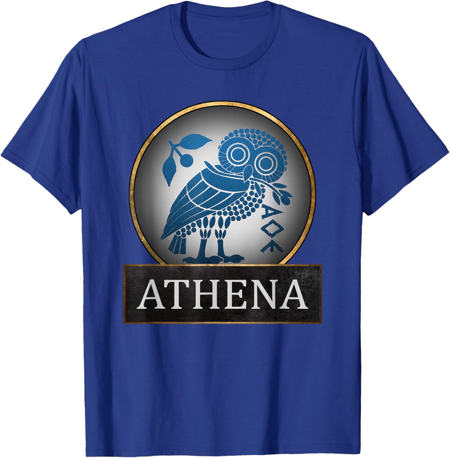 Athena Owl Symbol of Greek Goddess of Wisdom and T-Shirt - T-Shirt | Royal