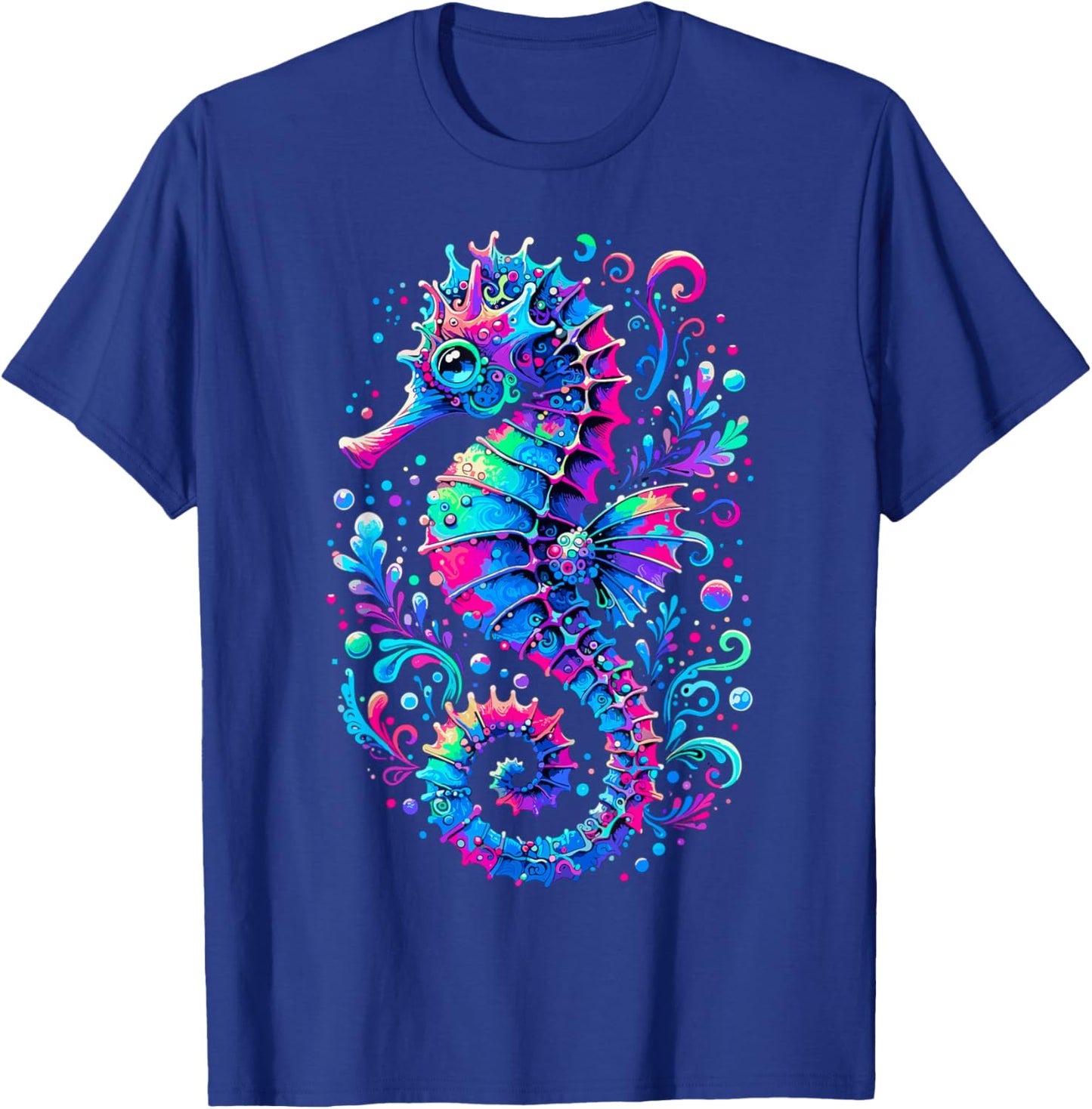 Seahorse Ocean Animal Colorful Underwater Seahorse T-Shirt - T-Shirt | Royal