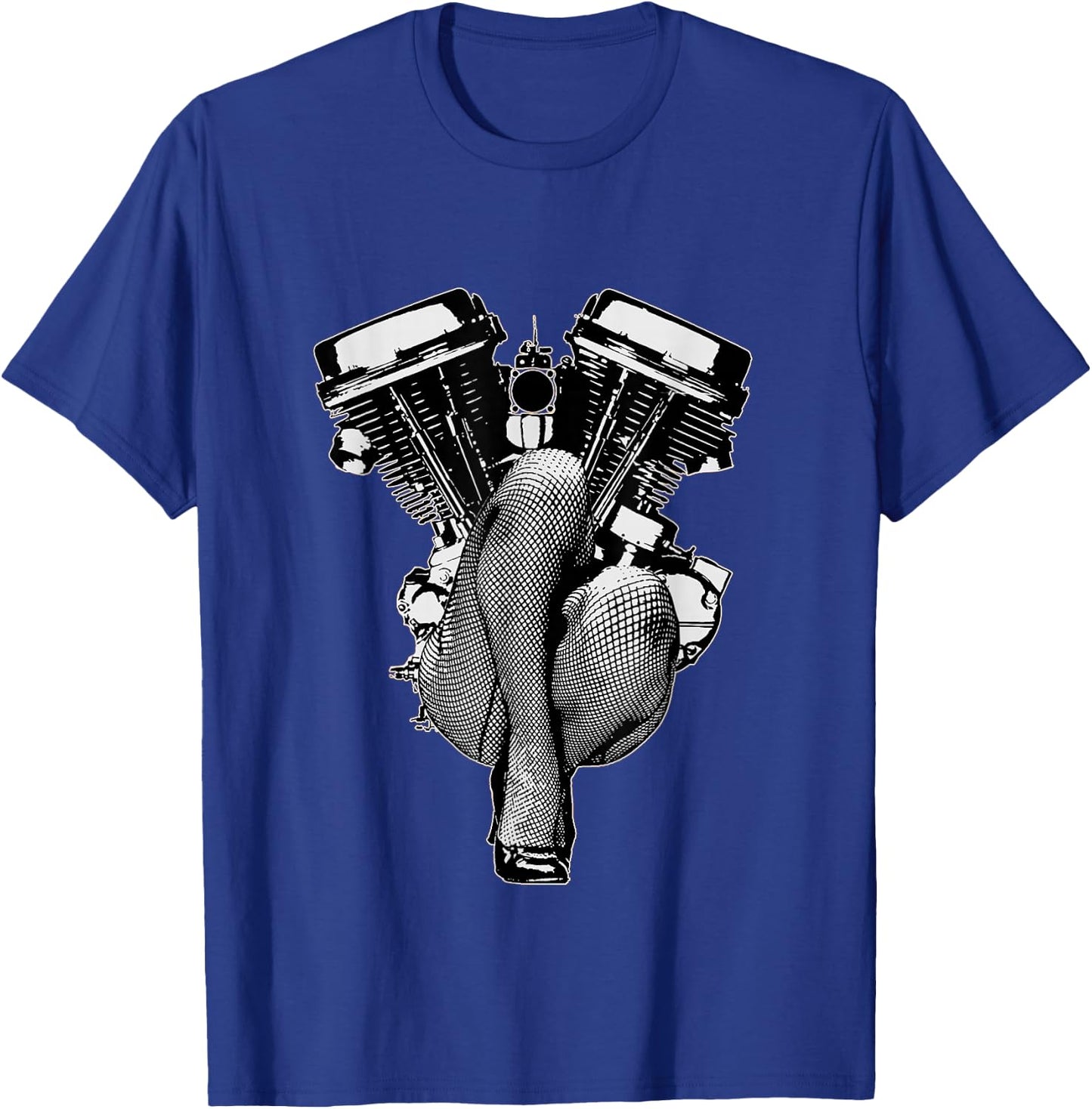 Ultra Sexy HD Panhead Pinup Motorcycle Lets Biker Gear VTwin T-Shirt - T-Shirt | Royal