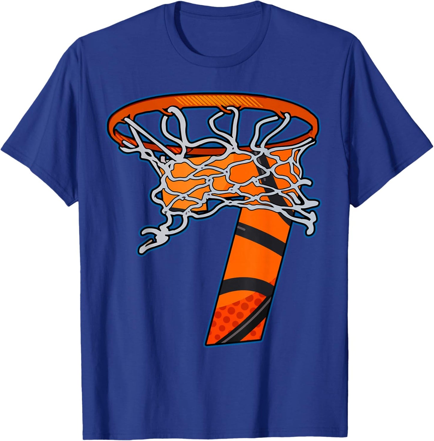 Funny Basketball Team Sport Fan 7 Years Old 7th Birthday T-Shirt - T-Shirt | Royal