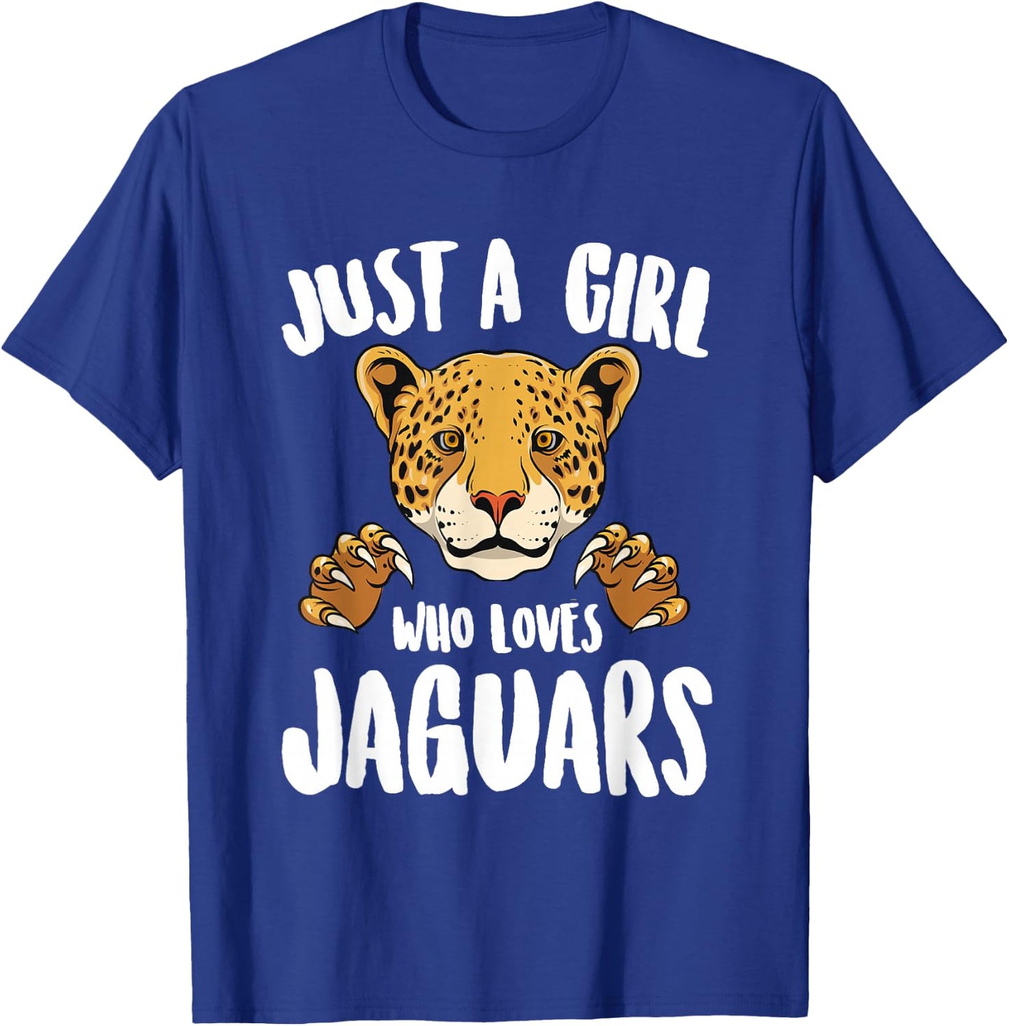 Just a Girl Who Loves Jaguars Wild Cat Girl Love Jaguars T-Shirt - T-Shirt | Royal