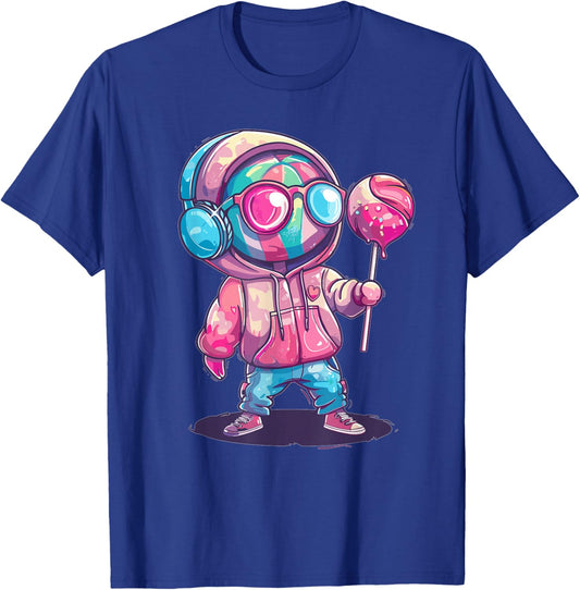 Cute Lollipop With Sunglasses I Kids Lollipop T-Shirt - T-Shirt | Royal