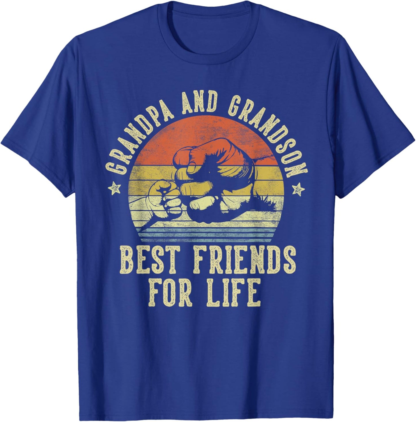 Grandpa and Grandson Best Friends for Life Funny Grandpa T-Shirt - T-Shirt | Royal