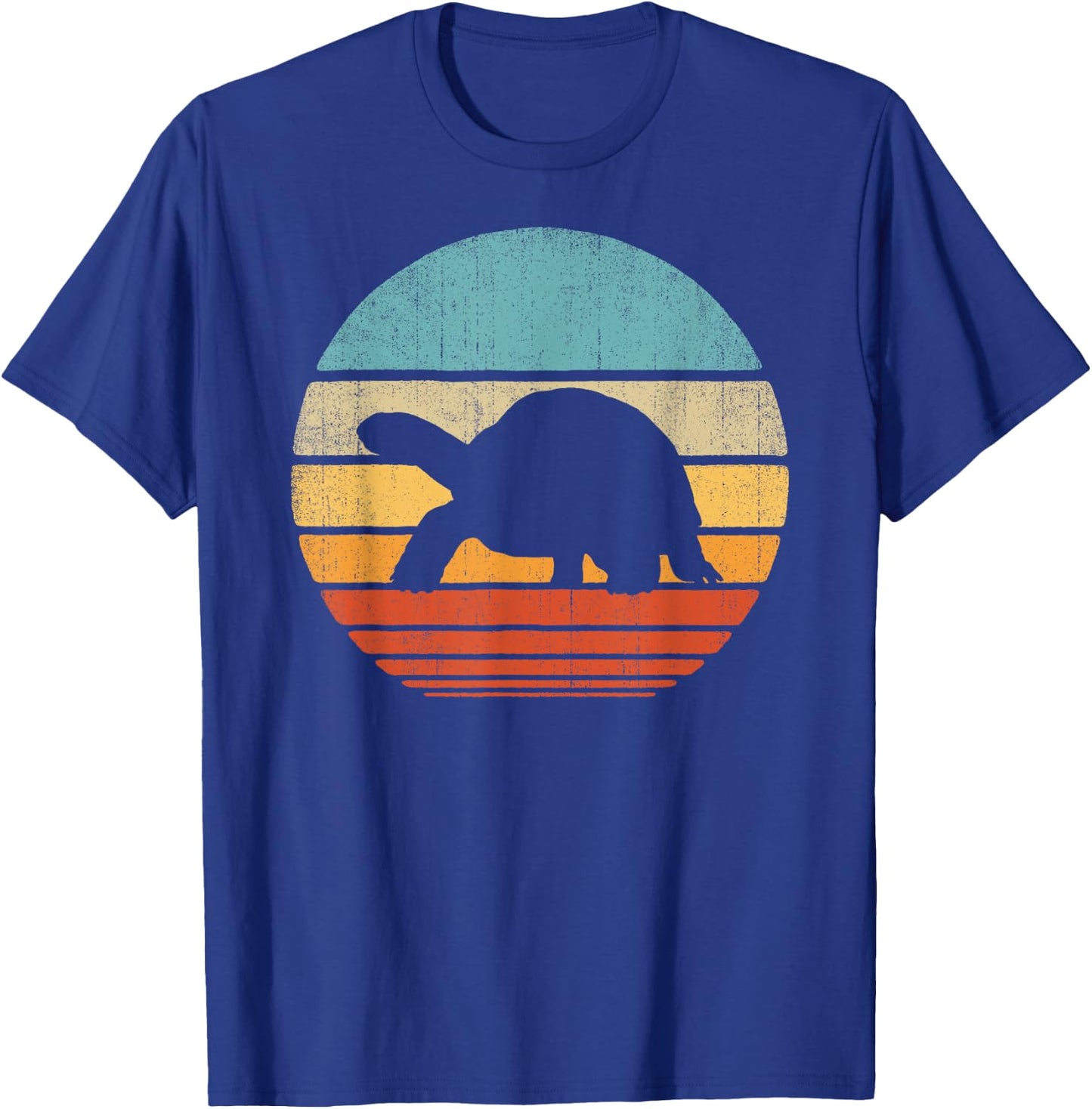 Tortoise Retro Vintage 60s 70s Sunset Turtle Reptile Animal T-Shirt - T-Shirt | Royal