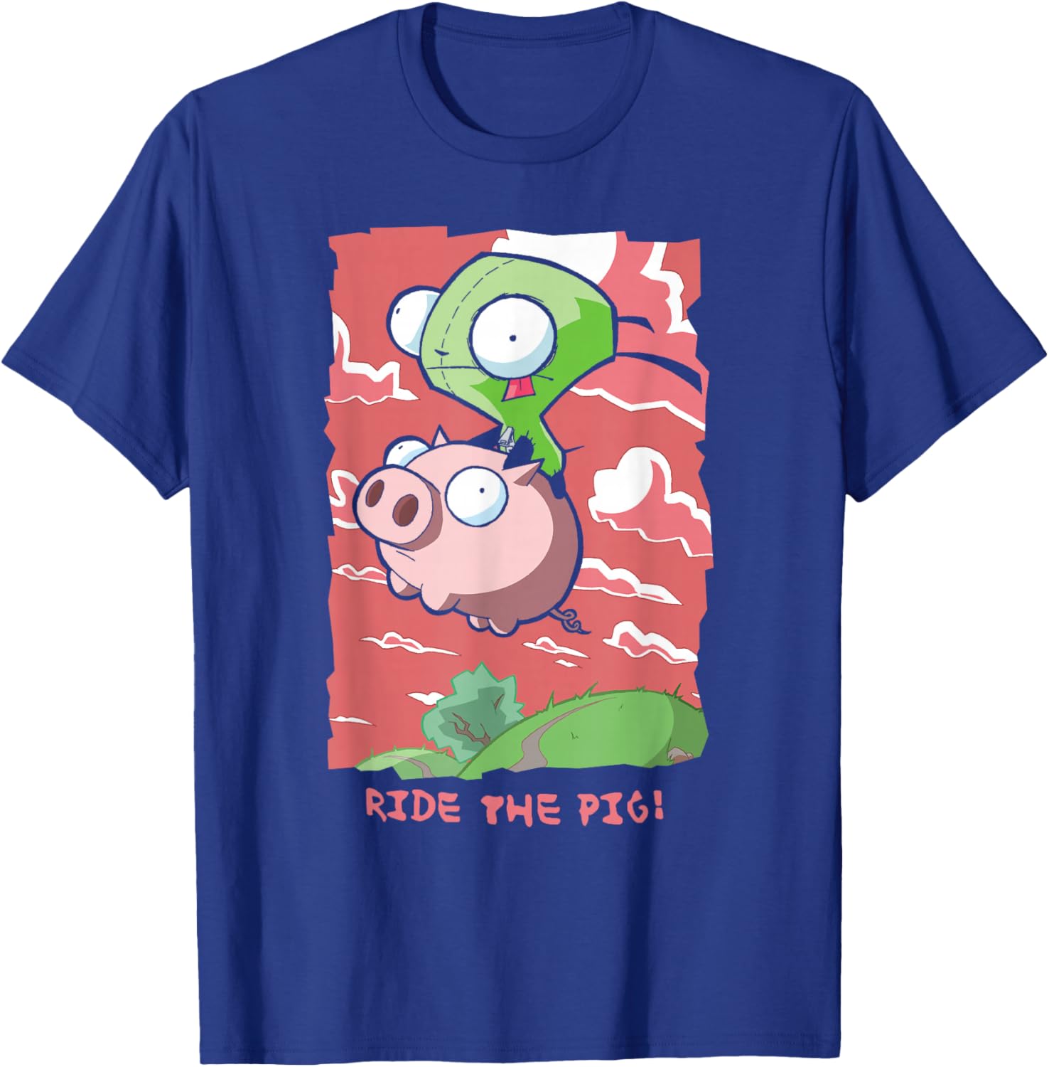 Invader Zim G.I.R Ride The Pig! Hilarious Poster T-Shirt - T-Shirt | Royal