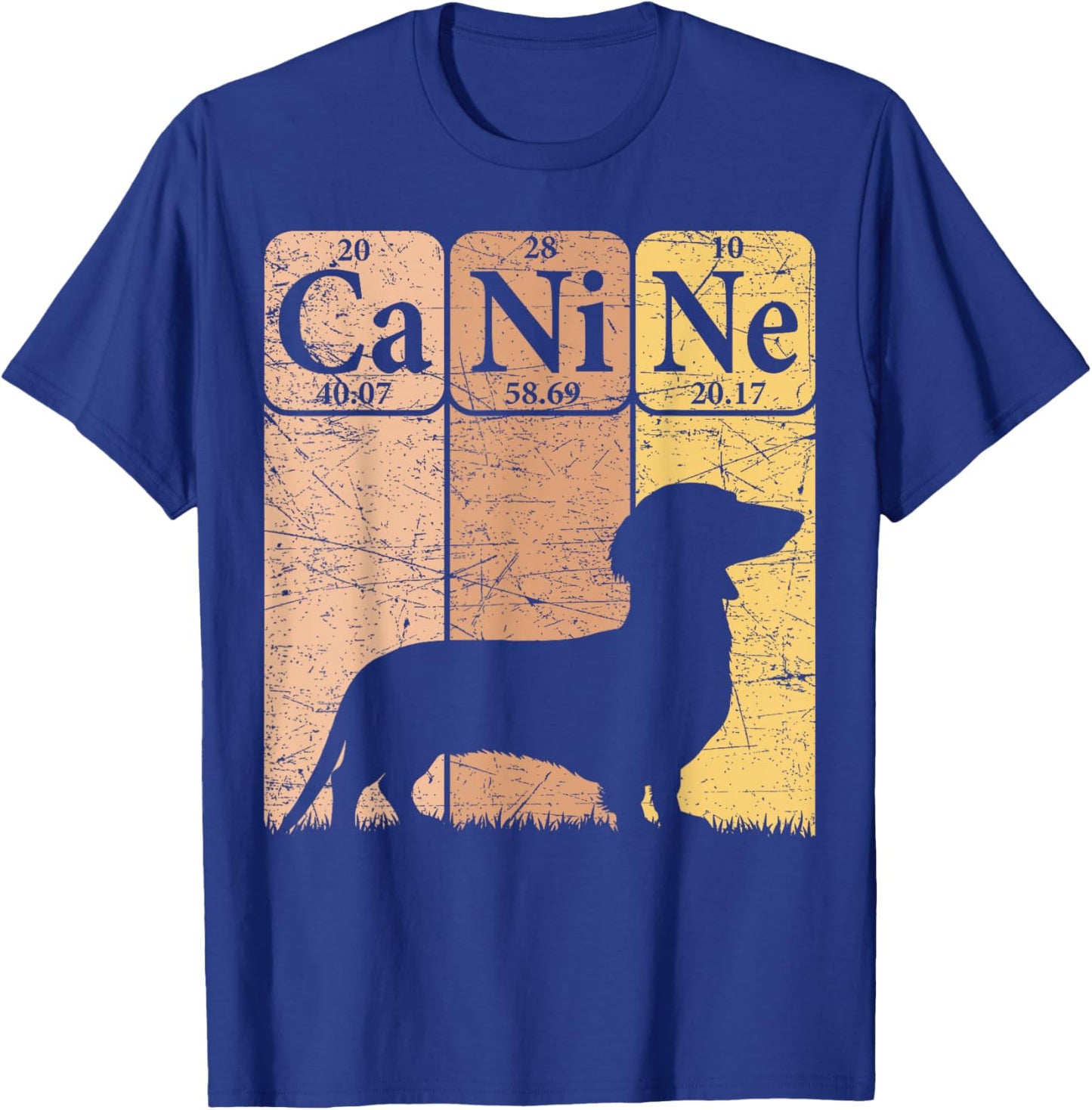 Dachshund Dog Periodic Table Elements Dog Lover Canine T-Shirt - T-Shirt | Royal