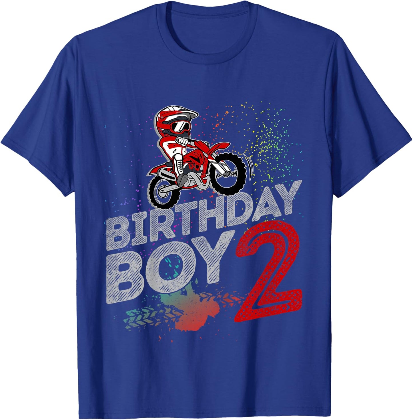 Kids Dirt Bike Rider 2 Years Old Motocross 2nd Birthday Boy Kids T-Shirt - T-Shirt | Royal