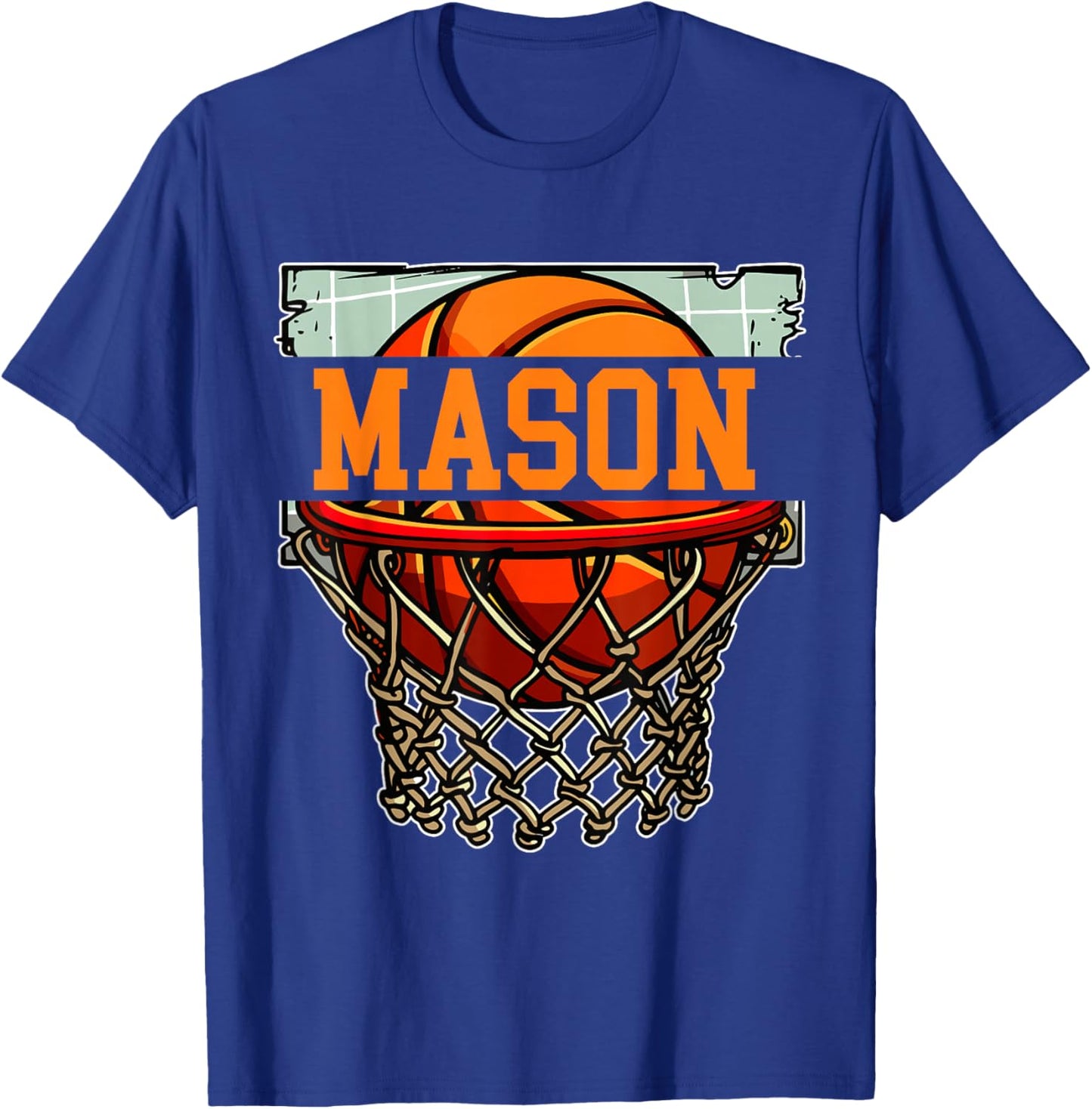 Nom personnalisé Mason Basketball T-Shirt - T-Shirt | Royal