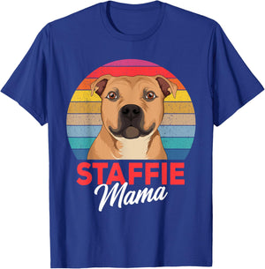 Staffie Mama Cute Staffordshire Bull Terrier Dog Girls Gift T-Shirt - T-Shirt | Royal