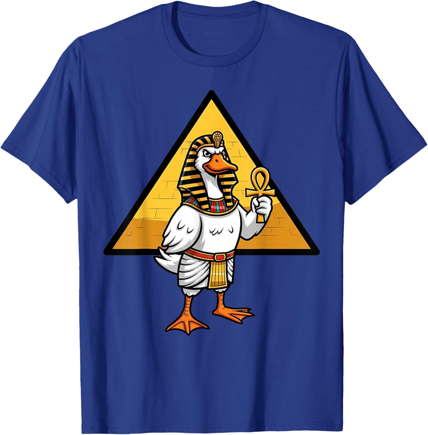 Egyptian Goose Pharaoh Ancient Egypt Pyramid Ankh T-Shirt - T-Shirt | Royal