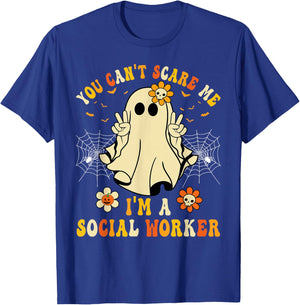 You Can't Scare Me I'm a School Social Worker Halloween T-Shirt - T-Shirt | Royal