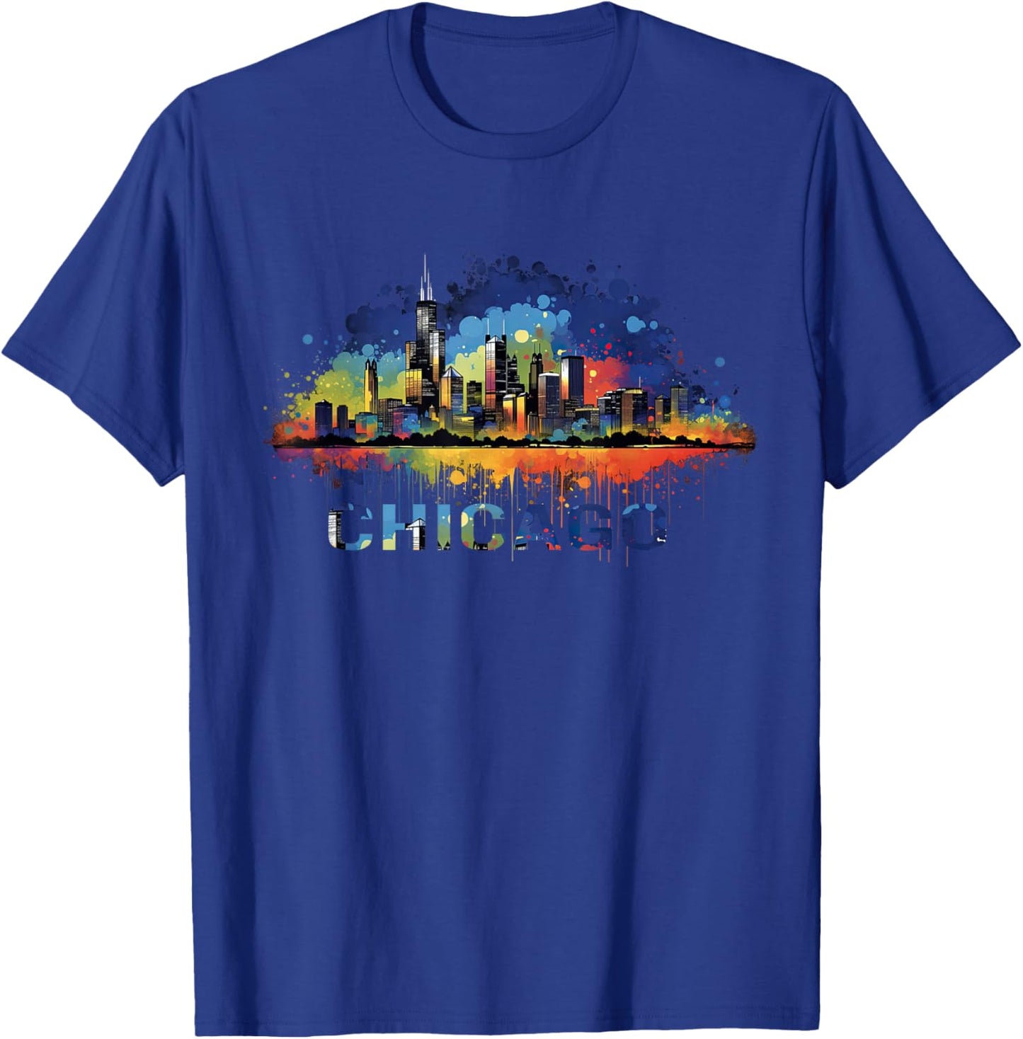 Chicago City Downtown Skyline T-Shirt - T-Shirt | Royal