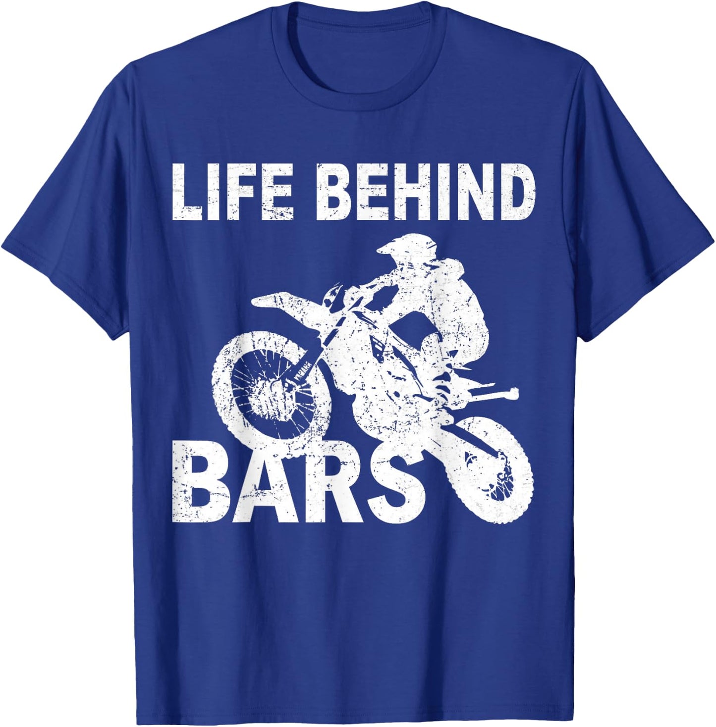 Life Behind Bars Motorcycle Biker Cyclist T-Shirt - T-Shirt | Royal