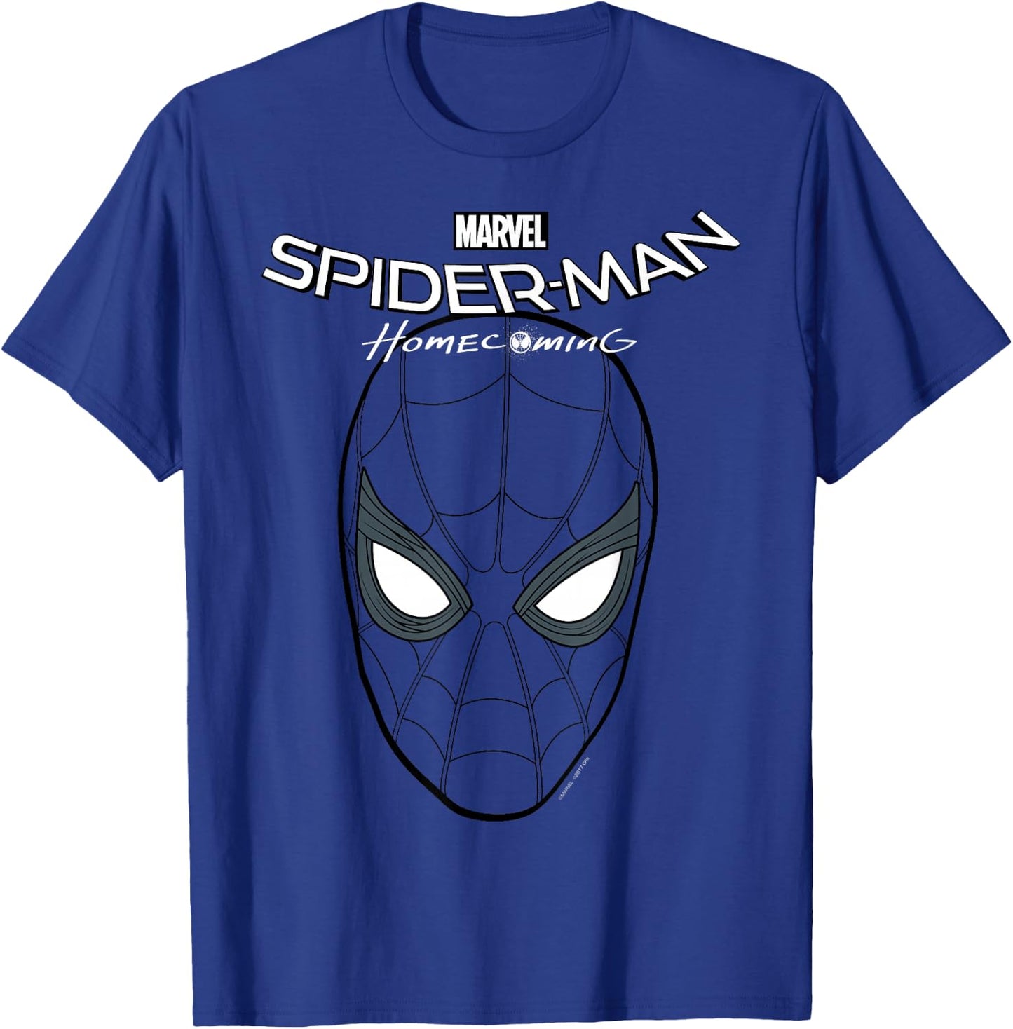 Marvel Spider-Man Homecoming Logo Mask Face T-Shirt - T-Shirt | Royal
