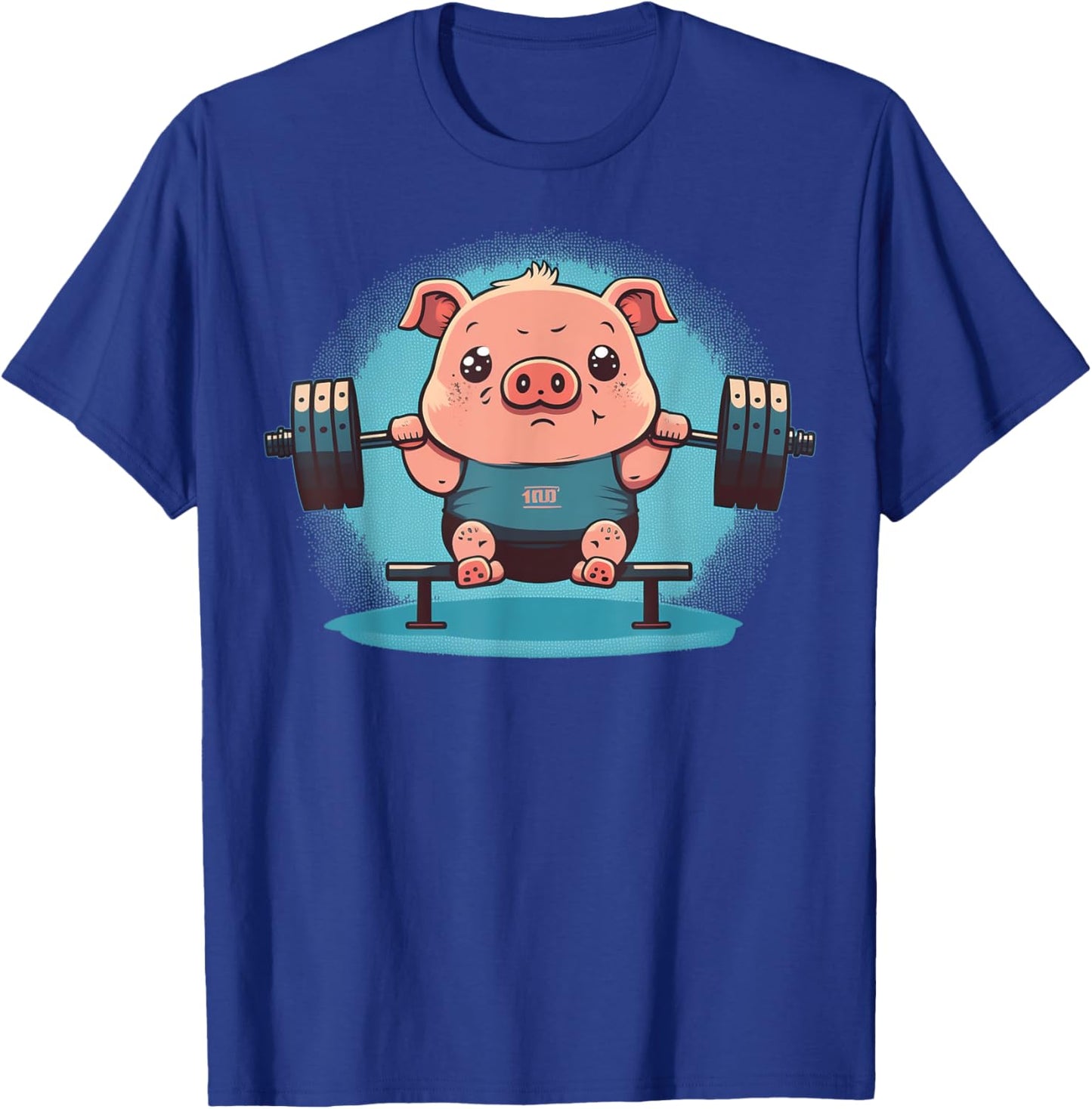 Pig Weightlifting Funny Fitness Gym Pig T-Shirt - T-Shirt | Royal