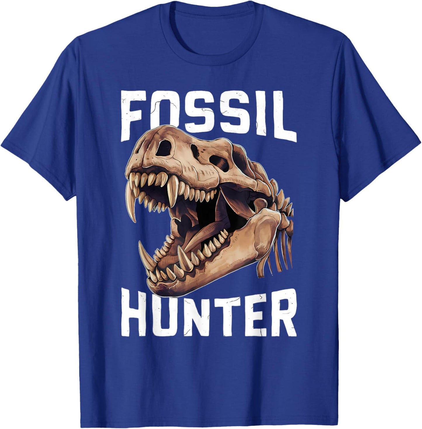 Fossil Hunter Dinosaur Skull Graphic T-Shirt - T-Shirt | Royal