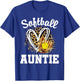 Softball Auntie Leopard Heart Matching Family T-Shirt - T-Shirt | Royal